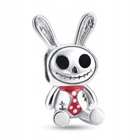 Zawieszka Srebro 925 Koralik Charms Straszny Zając Halloween