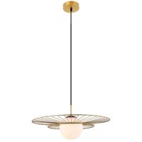 Druciana lampa wisząca ALISON MDM-4001/1 GD okrągła kula ball złoty biały