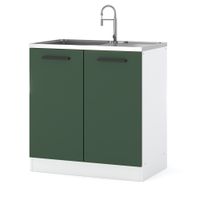 Szafka Kuchenna Stojąca Pod Zlew Modułowa 80cm Blande Biała Zieleń