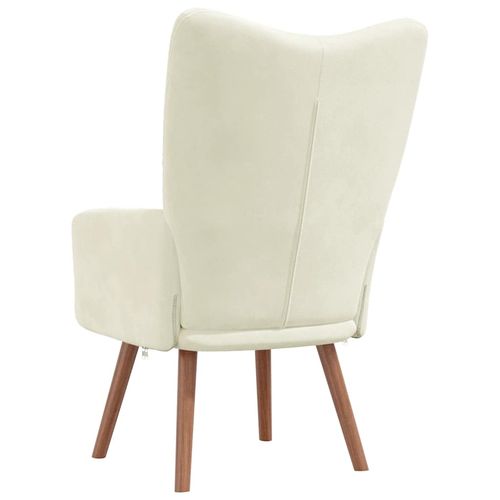 Fotel, kremowy, obity aksamitem na Arena.pl