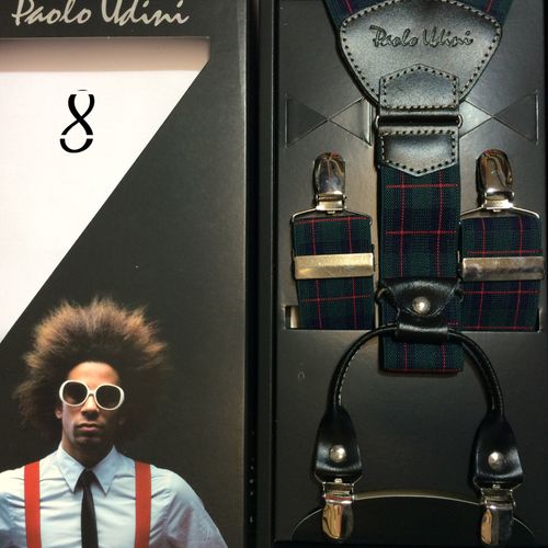 Bordowo Biała kratka - szelki do spodni Orginalne Top-Gal na Arena.pl