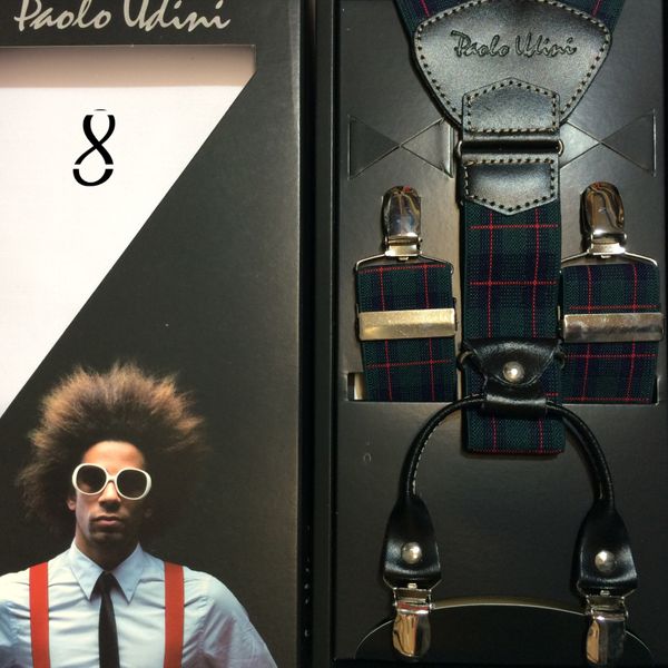 Bordowo Biała kratka - szelki do spodni Orginalne Top-Gal zdjęcie 10