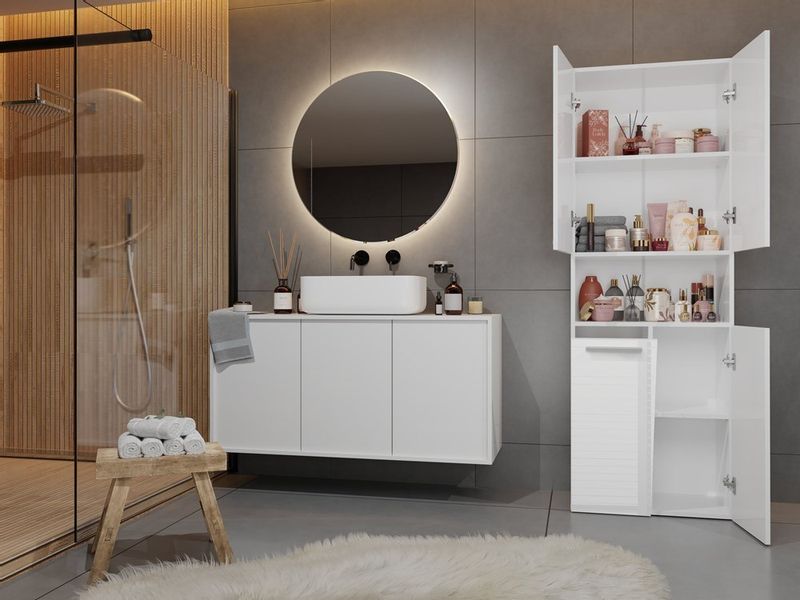 Słupek łazienkowy Nel 1K/DK BIAŁY POŁYSK zdjęcie 6