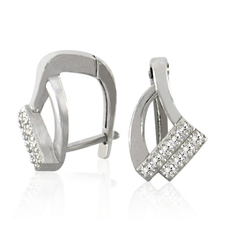 SREBRNY KOMPLET Z CYRKONIAMI PRÓBA SREBRA 925 NOWOCZESNY zdjęcie 2