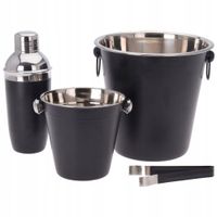 Zestaw BARMAŃSKI shaker wiaderko do lodu szczypce