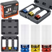 ZESTAW NASADEK UDAROWYCH DO FELG ALUMINIOWYCH 17/19/21 MM KOLOROWE 3 SZT