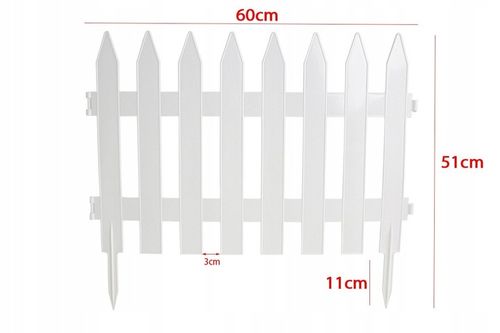 Płotek Ogrodowy Biały 3,5m Palisada Płot Krawężnik Plastik ZESTAW Ozdobny na Arena.pl