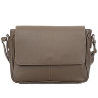 VERA PELLE torebka damska skórzana listonoszka z klapą V556 c.taupe