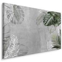 Obraz CANVAS Do Salonu Egzotyczne Liście Rośliny Dekoracja 70cm x 50cm