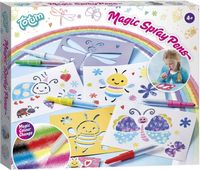 Dmuchane flamastry zestaw kreatywny 5 kol. szablony Magic Spray Pens DIY
