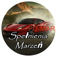 Opłatek na tort Urodziny Ferrari Auto Samochód Logo Bryka Fura Tekst Gratis