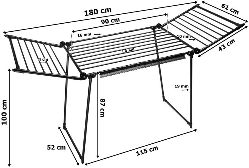 Suszarka na pranie ADELINE czarna zdjęcie 2