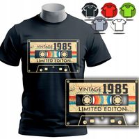 KOSZULKA T-SHIRT MĘSKI - 1985 Classic Kaseta NA 40 URODZINY - M