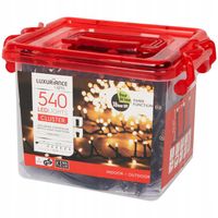 LAMPKI CHOINKOWE ZEWNĘTRZNE FLASH STAŁE 540 LED 15M CIEPŁE BIAŁE TIMER