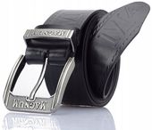 Pasek skórzany męski do spodni czarny MAGNUM pas 110 cm Skóra