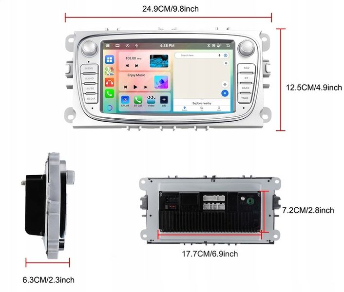 RADIO SAMOCHODOWE do FORD MONDEO MK4 FOCUS MK2 MK3 GALAXY GPS ANDROID RDS zdjęcie 9
