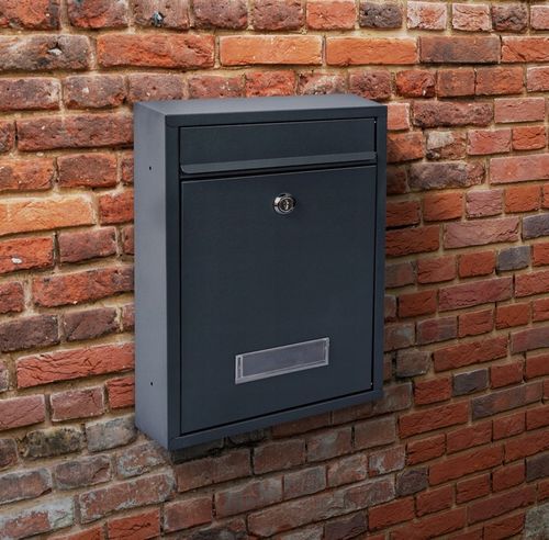 SKRZYNKA POCZTOWA NA LISTY POCZTĘ ANTRACYT + STAL LAMINAT NAPIS ADRES na Arena.pl
