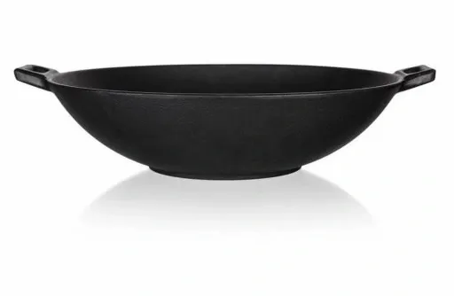 PATELNIA ŻELIWNA WOK Garnek duża ciężka 36,5 cm zdjęcie 5