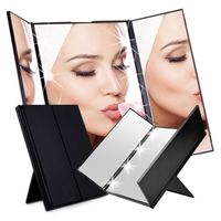 Lusterko kosmetyczne składane z podświetleniem LED czarne lustro