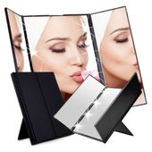 Lusterko kosmetyczne składane z podświetleniem LED czarne lustro