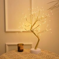 LAMPKA DRZEWKO BONSAI LED 50 CM ZŁOTE CHOINKA ŚWIECĄCE USB