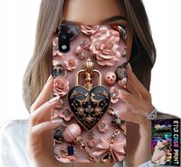 ETUI DO SAMSUNG A10 - KOBIECE WZORY KŁÓDKA SERCE CASE + SZKŁO