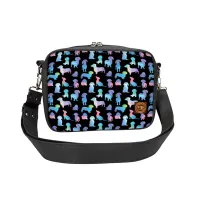 Torebka Kolorowa w Jamniki - Designerska Torebka Prostokątna Kolor ekoskóry - czarny