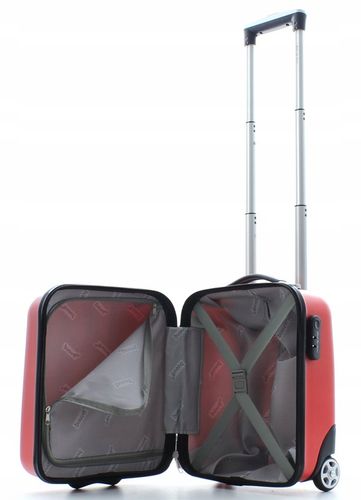 Mała czerwona wytrzymała walizka na 2 kołach z ABS Bubule idealna na wyjazd na Arena.pl