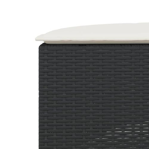 Podnóżek ogrodowy z poduszką, czarny, polirattan na Arena.pl