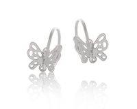 kolczyki ażurowe motylki na zapięciu angielskim dla dziewczynki (p13278ag)