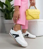 Białe sneakersy sportowe z czarnymi elementami Saga 40