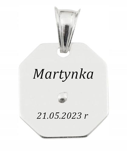 Łańcuszek Srebrny Gucci 2,60 mm z Medalikiem pr 925 Grawer Gratis na Arena.pl