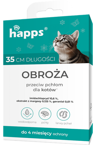 happs - obroża przeciw pchłom dla kotów na Arena.pl