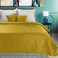 Narzuta dekoracyjna LUIZ 200x220 musztardowa pikowana