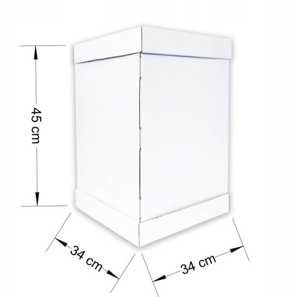 Karton pudełko na wysoki tort pietrowy 34x34x45 cm BIAŁE zdjęcie 3