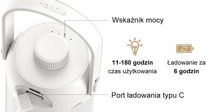 OŚWIETLENIE KEMPINGOWE LED MOŻLIWOŚĆ ŁADOWANIA 10000MAH 720LM LATARKI BIAŁY zdjęcie 7