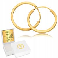 Złote Kolczyki 585 Koła Kółeczka dla dziecka Chrzest Komunia Grawer