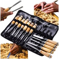 ZESTAW DŁUT RZEŹBIARSKICH DO DREWNA SNYCERSKIE STOLARSKIE ETUI ZESTAW