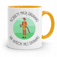 Kubek Żółty Dla Strażaka Kobiety Mają Drgawki Z Nadrukiem Ze Zdjęciem