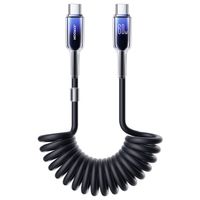 kabel przewód spiralny usb-c - usb-c crystal-clear series 60w 1.5m - czarny