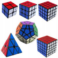 ZESTAW Kostek 2x2 + 3x3 + 4x4 + 5x5 + Megaminx + Piramida SZYBKIE + GRATIS