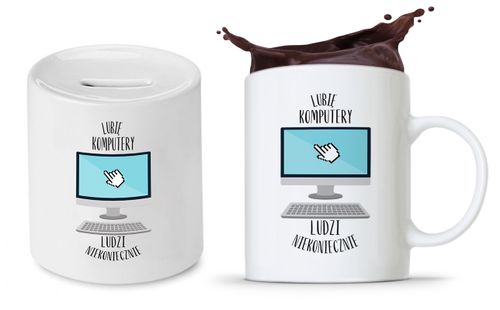 Zestaw Dla Informatyka Prezent Kubek + Skarbonka Z Nadrukiem Ze Zdjęciem na Arena.pl