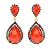 kolczyki długie , ozdobne w kolorze czerwonym i multikolor