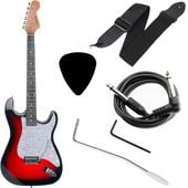 Gitara elektryczna Preston ST-10RD 4/4 CZERWONA Tremolo Kabel Pasek ZESTAW