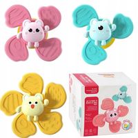 3x FIDGET SPINNER DLA NIEMOWLĄT SENSORYCZNA WIRUJĄCA PRZYSSAWKA GRZECHOTKA