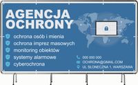 BANER REKLAMOWY 300x150cm różne wzory projekt w cenie AGENCJA OCHRONY