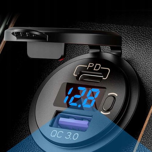 Ładowarka samochodowa USB QC 3.0 USB-C C PD gniazdo zapalniczki Woltomierz na Arena.pl
