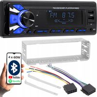 RADIO SAMOCHODOWE 1-DIN BLUETOOTH 2x USB AUX SD MP3 PILOT BATERIA ZESTAW