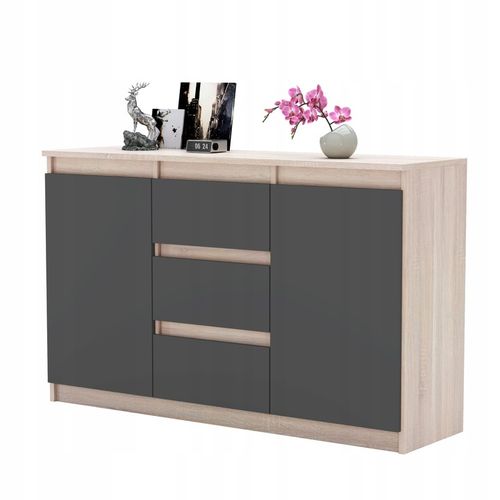 Komoda 120cm szafka z szufladami Sonoma Aga do salonu duza na Arena.pl