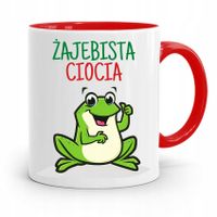 Kubek Czerwony Prezent Dla Cioci Żajebista Ciocia Z Nadrukiem Ze Zdjęciem